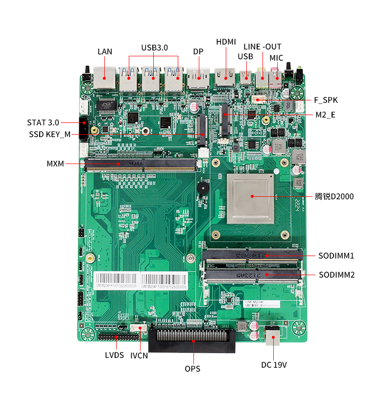 飛騰D2000教學(xué)一體機OPS電腦主板(圖4) 飛騰D2000教學(xué)一體機OPS電腦主板(圖4)
