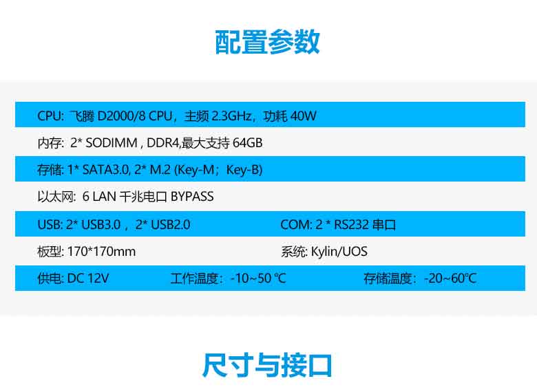 飛騰D2000網(wǎng)絡(luò )安全主板N201F-D(圖2)